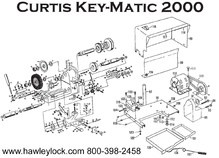 Curtis 2000 & 3000 key machine parts
